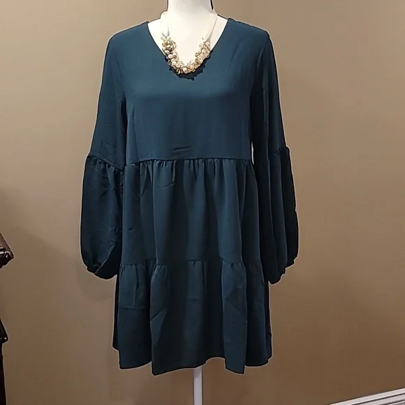 Dresses | Womens Emerald Green Tunic Dress Medium | Poshmark